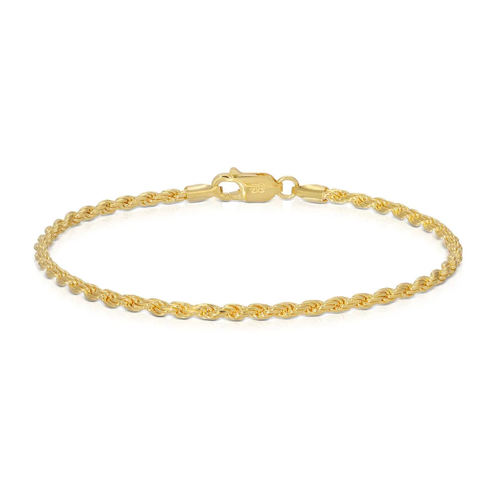 Vermeil Rope Bracelet 2.5mm