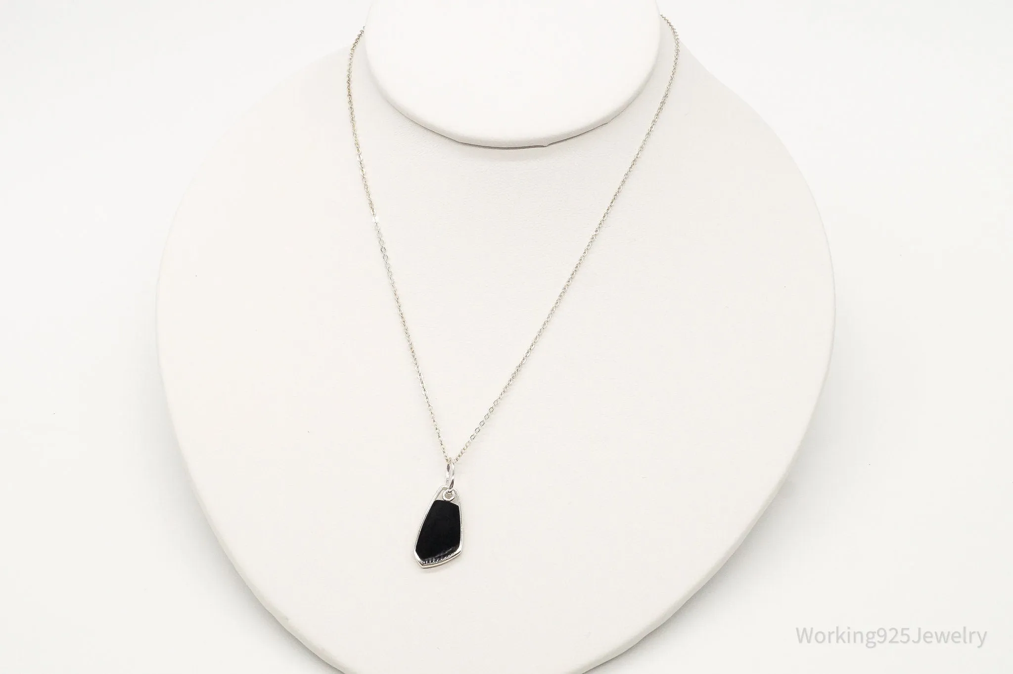 Vintage Black Onyx Sterling Silver Necklace
