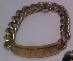 Vintage Gold Plated Bracelet, Love BC, Speidel, USA, Heavy Goldtone, Engraved with Love BC, Quality Bracelet
