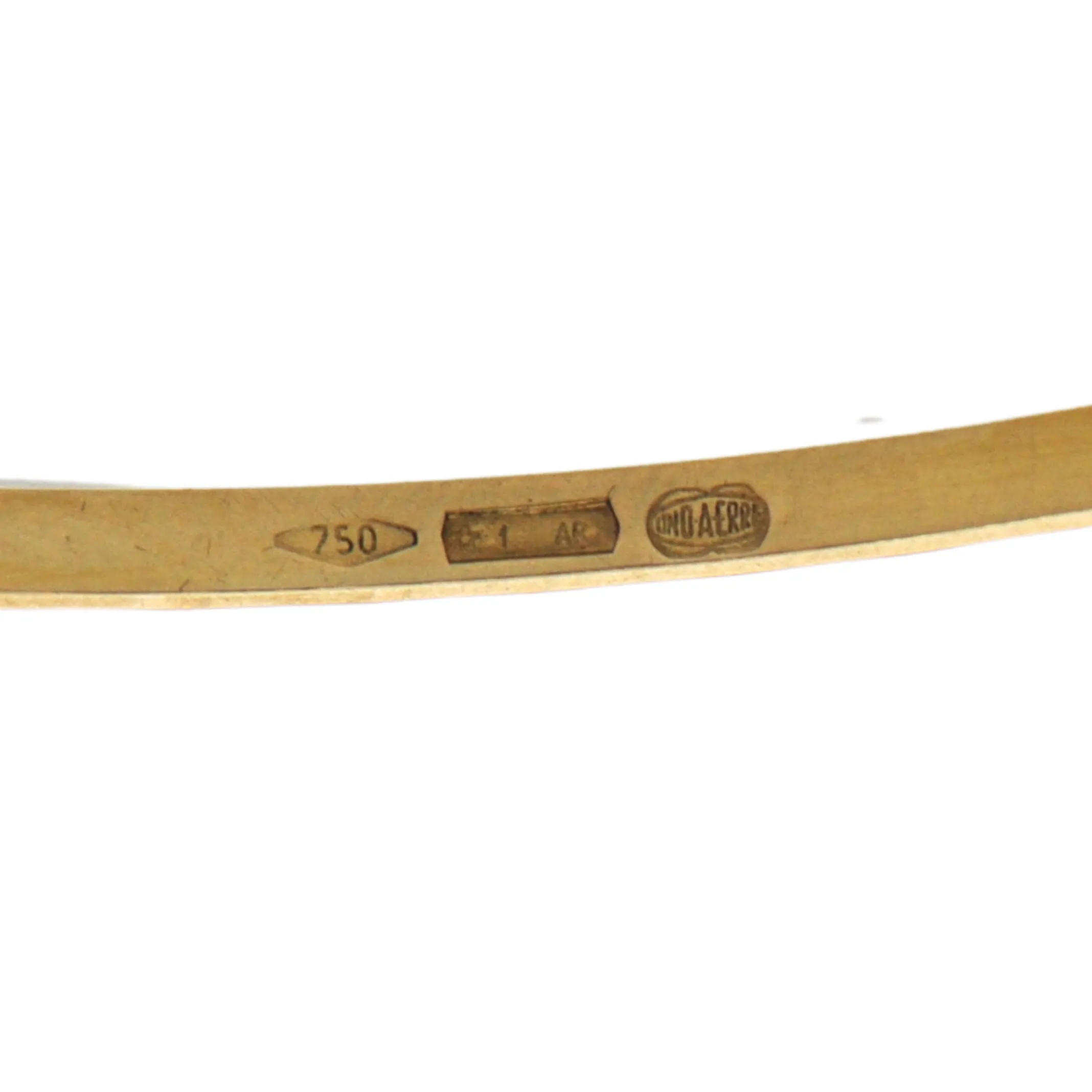 Vintage Italian 'UNO.A.ERRE' Solid 18K Gold Bangle Bracelet