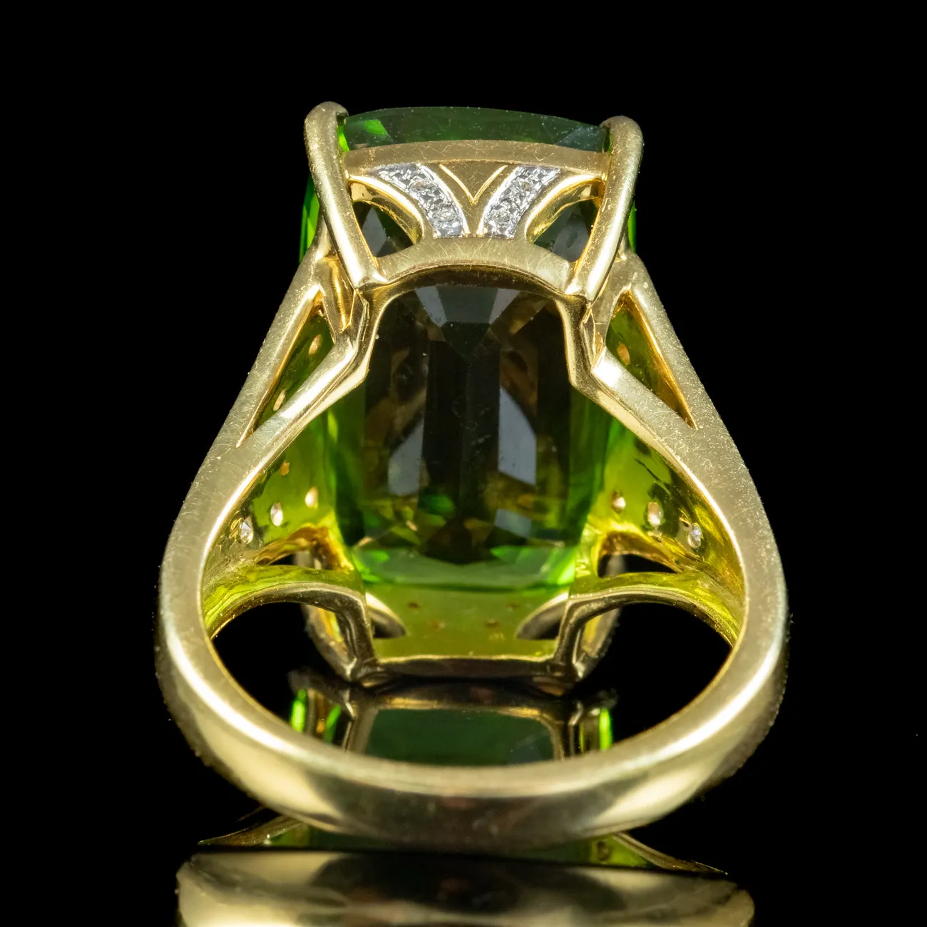 Vintage Peridot Diamond Cocktail Ring 16.5ct Peridot