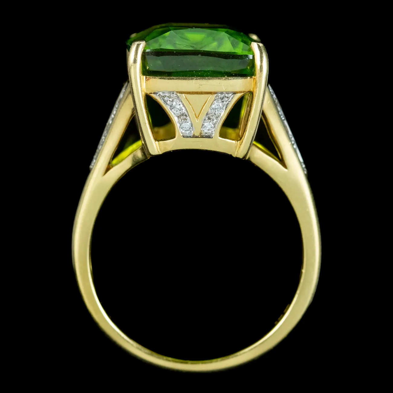 Vintage Peridot Diamond Cocktail Ring 16.5ct Peridot