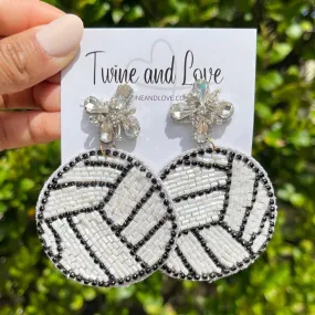 Volleyball Beaded Earrings