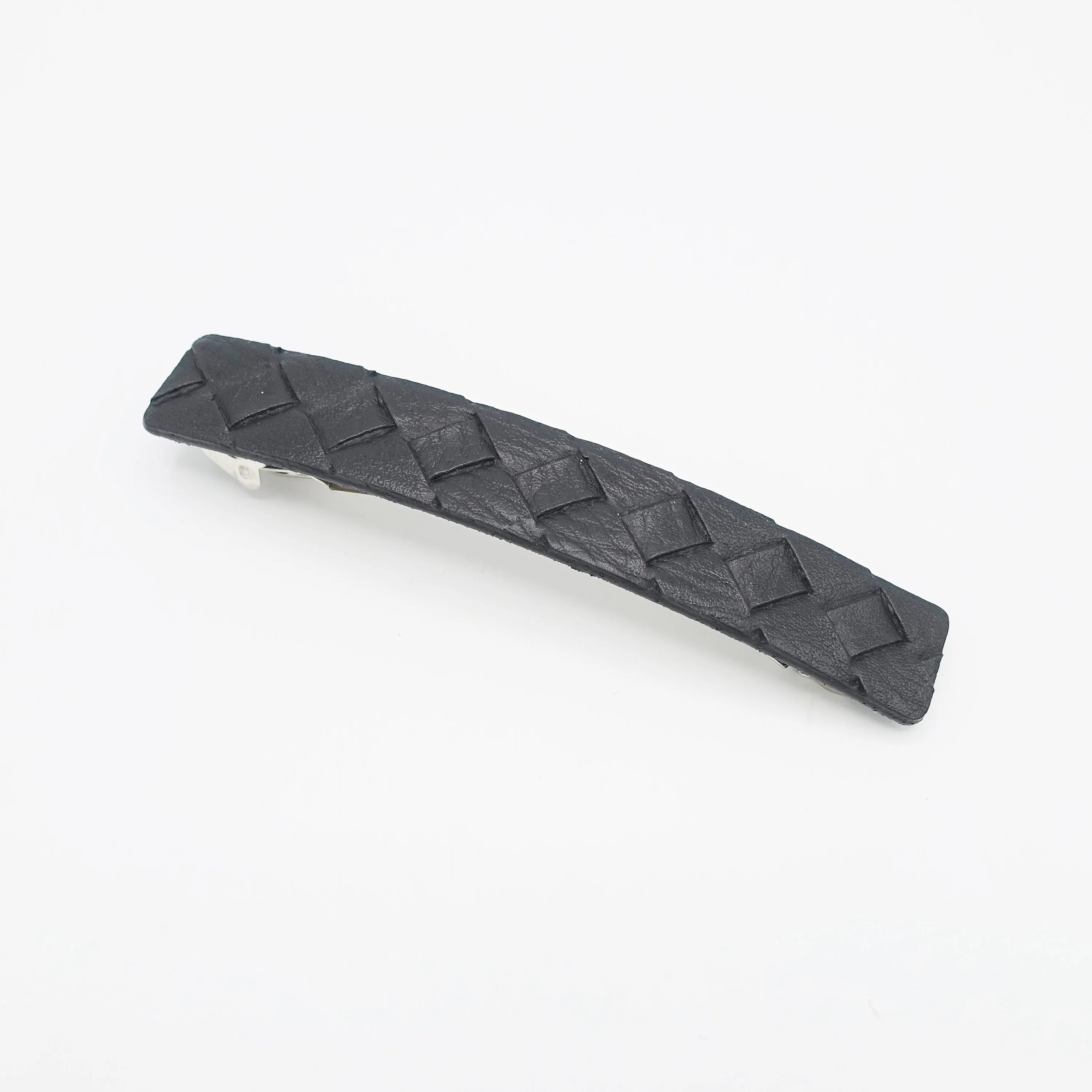 weaved leather hair barrette for women