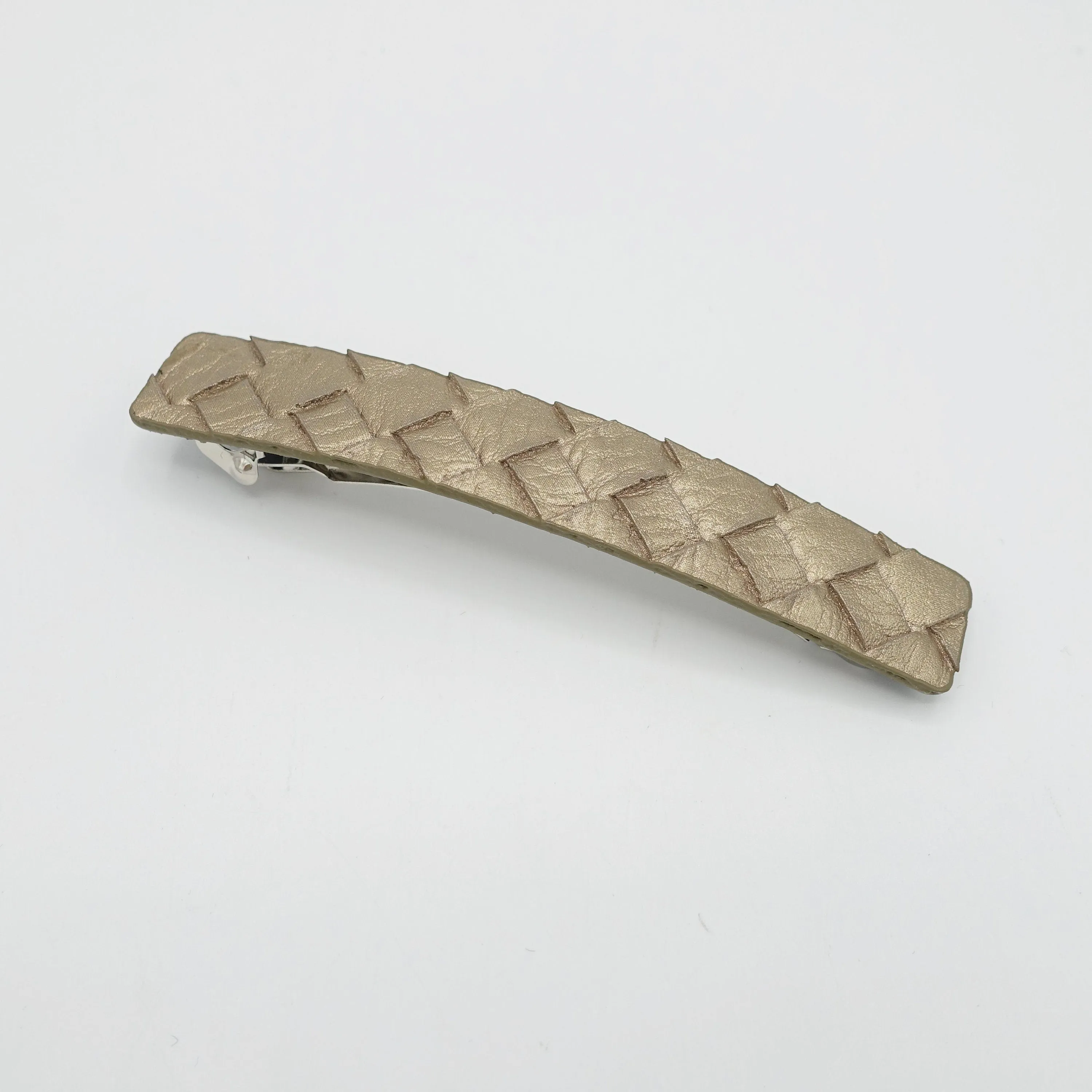weaved leather hair barrette for women