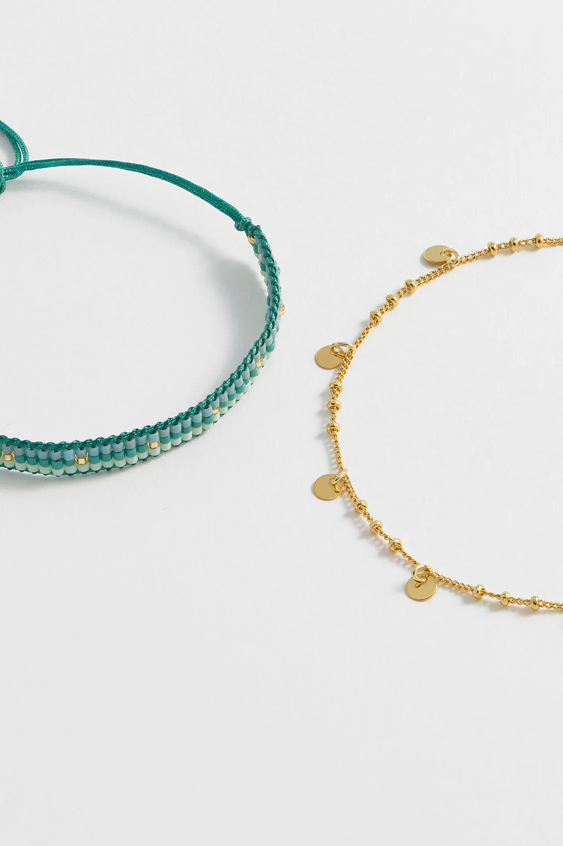Woven Duo Beaded Charm Bracelets