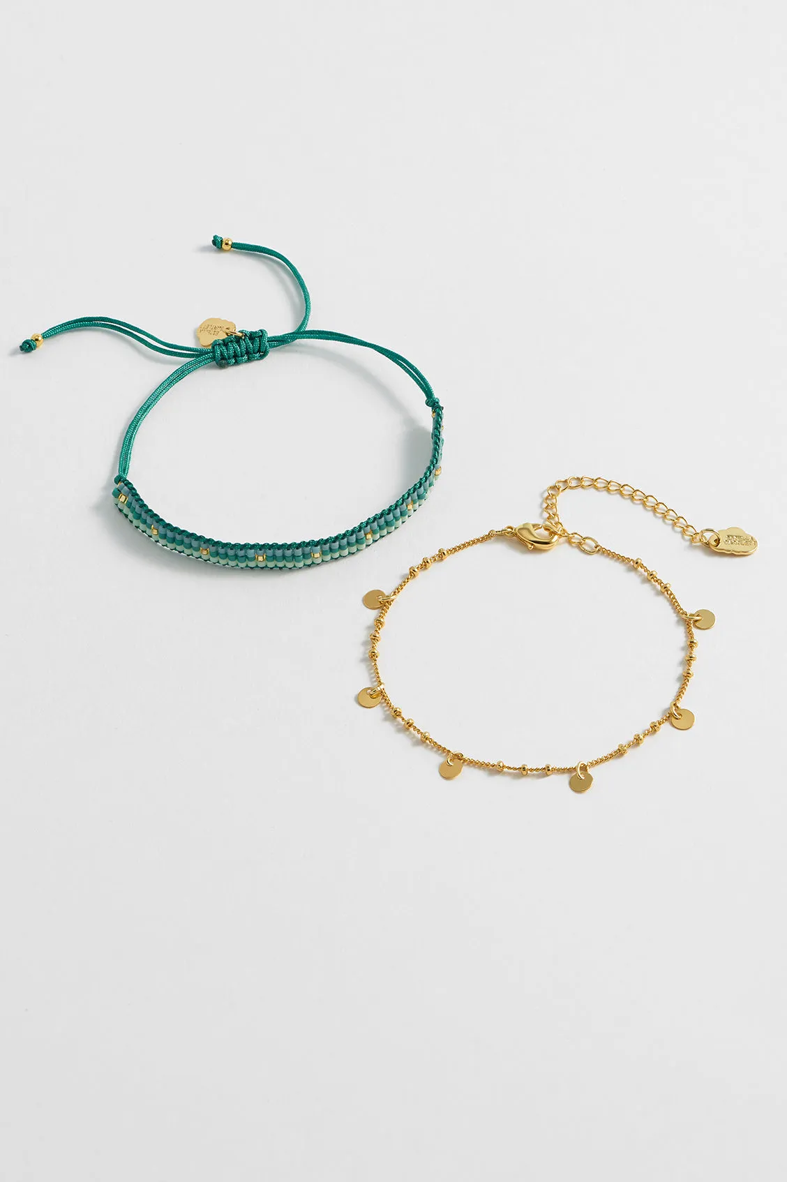 Woven Duo Beaded Charm Bracelets