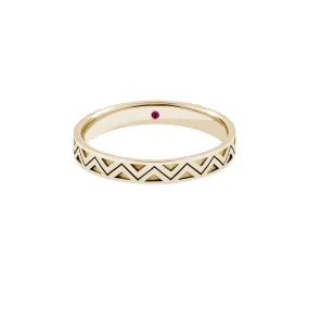 Zigzag Band Ring in Gold