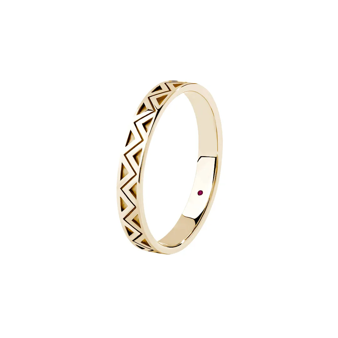 Zigzag Band Ring in Gold