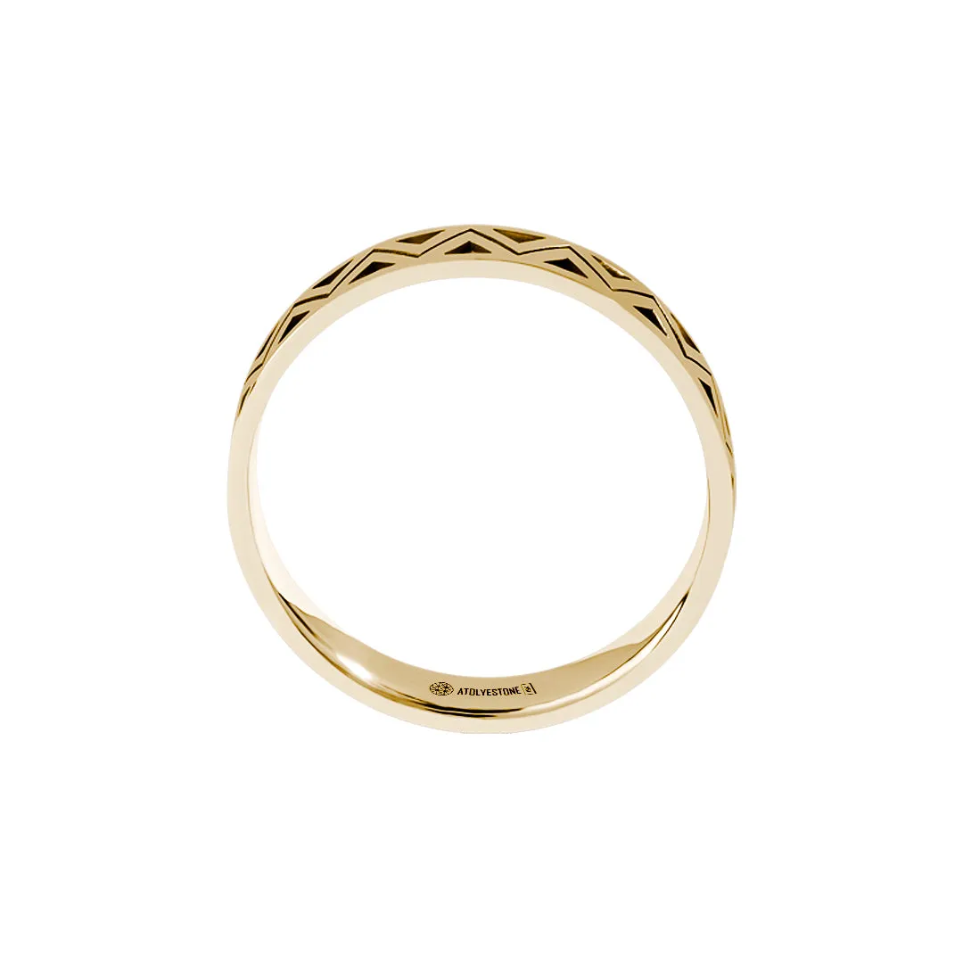 Zigzag Band Ring in Gold