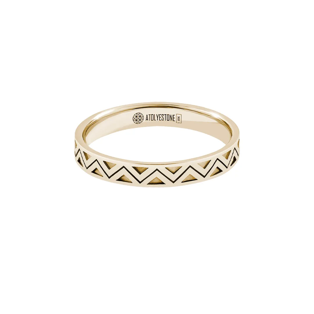 Zigzag Band Ring in Gold