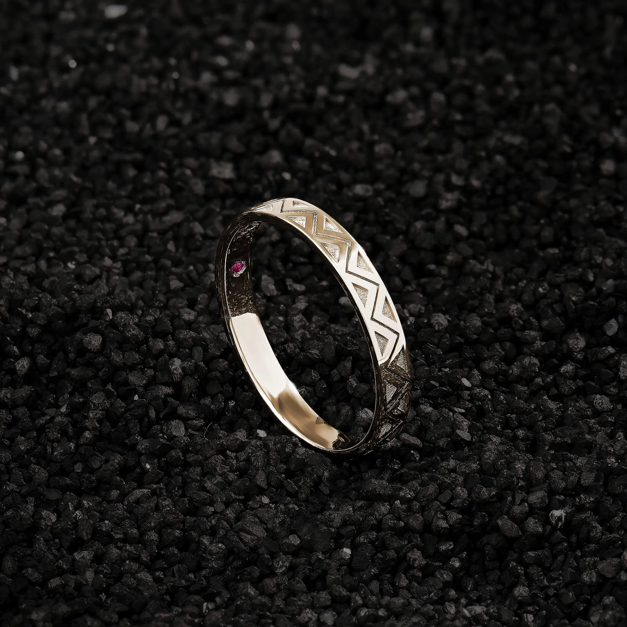 Zigzag Band Ring in Gold