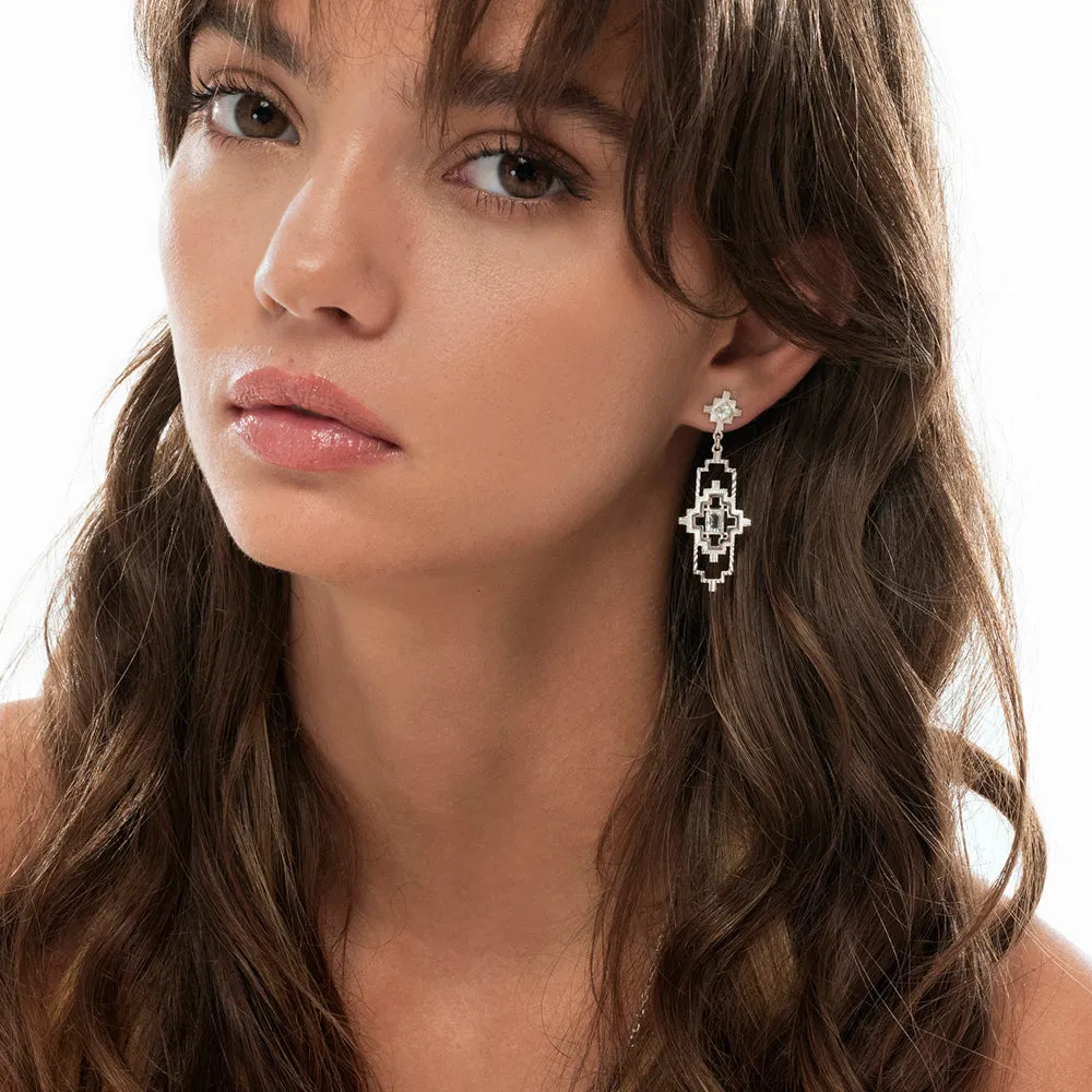 Zoe & Morgan Munay Earrings - Sterling Silver & Aquamarine & Zircon